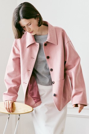 A FAUX SUEDE JACKET_PINK