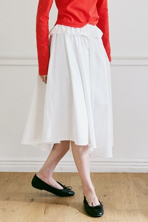 A UNBALANCE FRILL SKIRT_WHITE