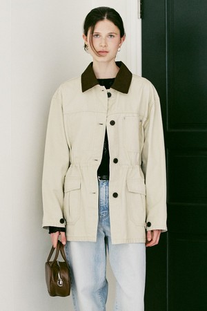 A COLLAR POINT WORK JACKET_BEIGE