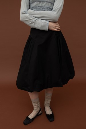 CO BALLOON MIDI SKIRT_BLACK