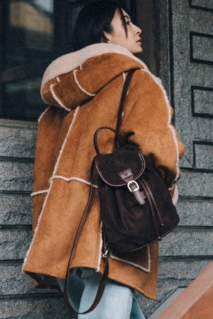 A SUEDE BACKPACK_BROWN