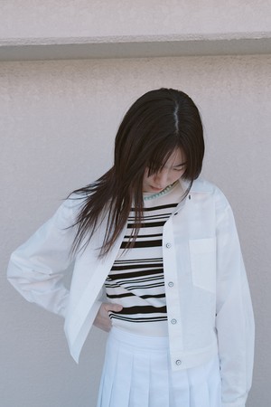COTTON CROP SHIRT JACKET_OFF WHITE
