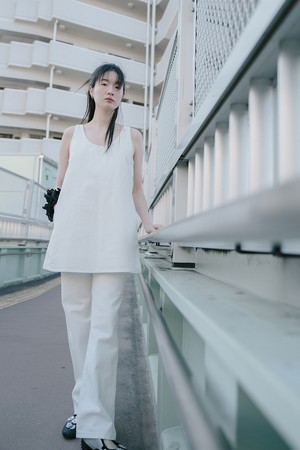 DENIM MINI ONE-PIECE_OFF WHITE
