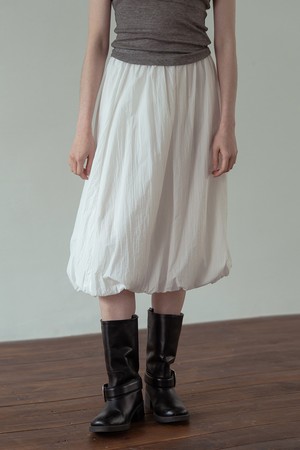BALLOON MIDI SKIRT_OFF WHITE