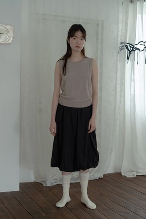 BALLOON MIDI SKIRT_BLACK
