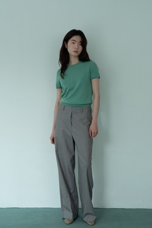 BACK BANDING STRAIGHT PANTS_GREY