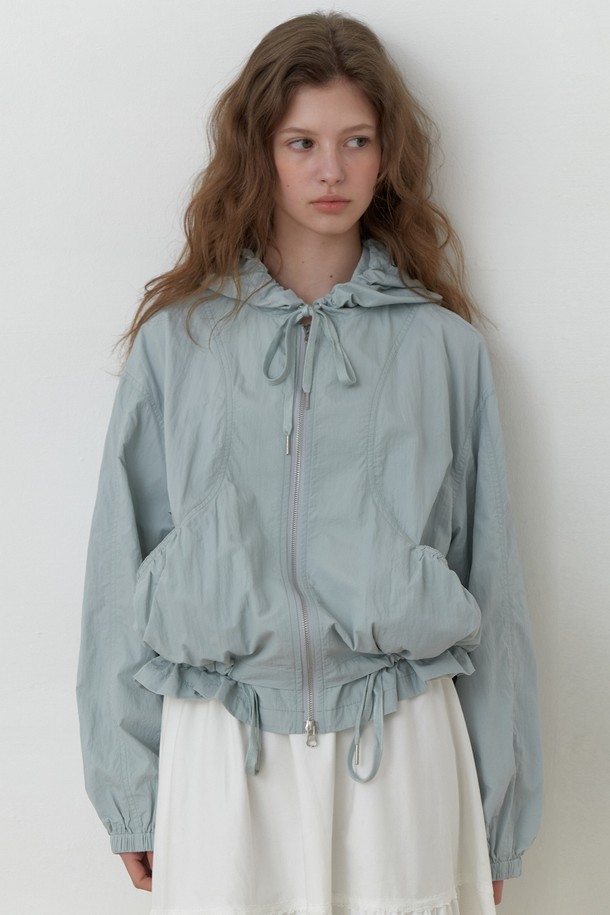 AMONG - 자켓 - A HOODED WINDBREAKER JACKET_LIGHT BLUE