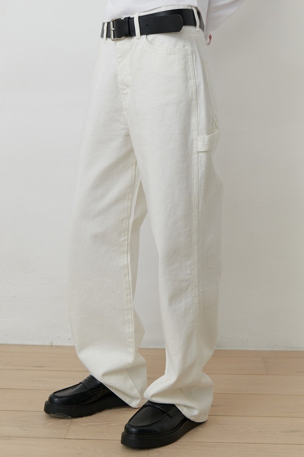 AMONG - 롱/미디팬츠 - A WIDE CARPENTER PANTS_CREAM