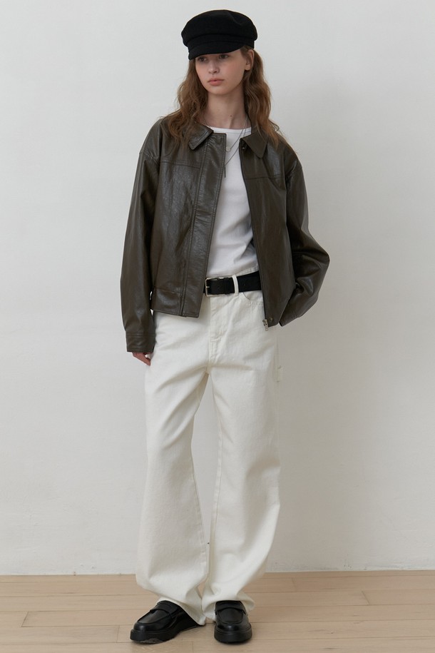 AMONG - 롱/미디팬츠 - A WIDE CARPENTER PANTS_CREAM