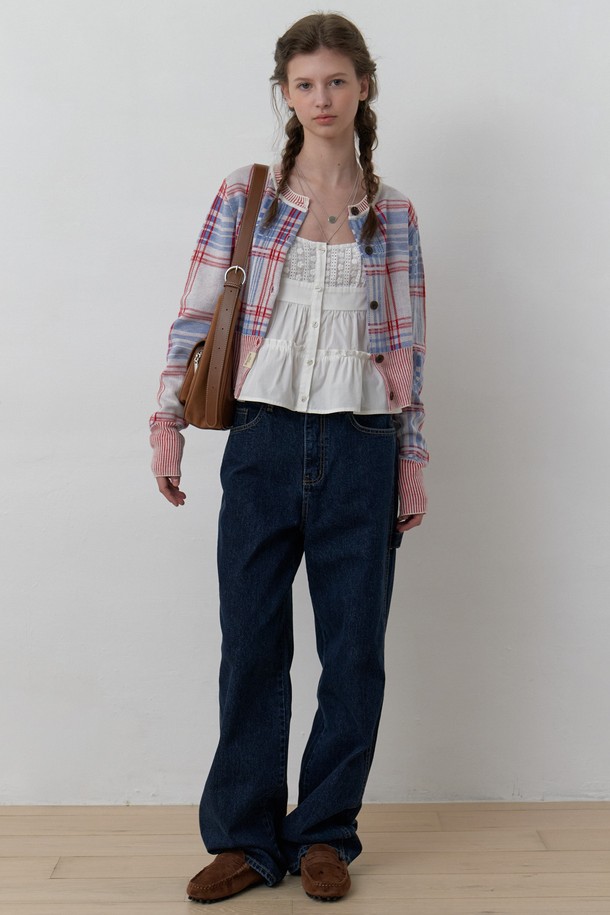 AMONG - 롱/미디팬츠 - A WIDE DENIM CARPENTER PANTS_DARK INDIGO