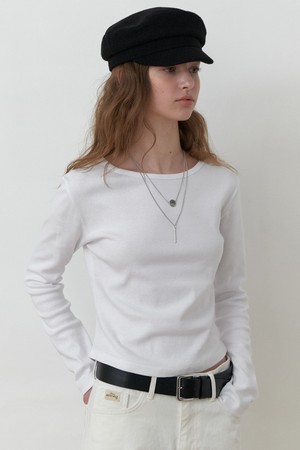 A BASIC BOAT NECK T [4color]