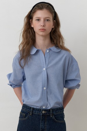 A STRIPE OVER-FIT SHIRT_LIGHT BLUE