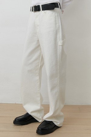 A WIDE CARPENTER PANTS_CREAM