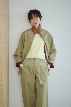 COTTON BLEND WORK JACKET_OLIVE