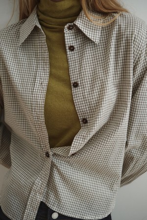 SLIM CHECK SHIRT_IVORY