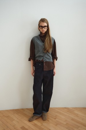 WOOL CASHMERE BLEND VEST_GREY