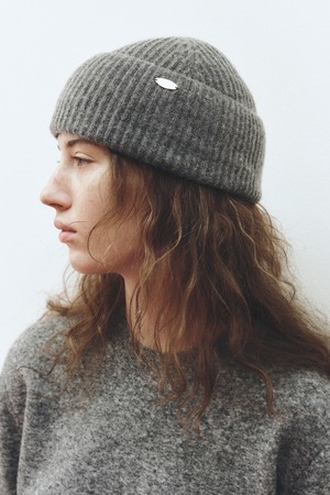 CASHMERE BLEND BEANIE_GREY