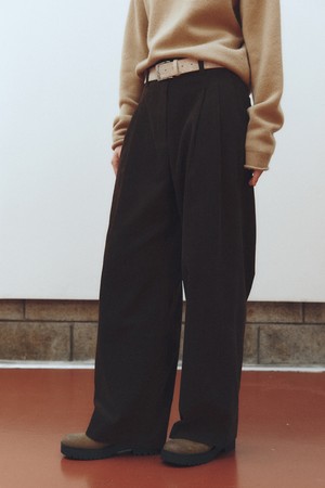 CORDUROY WIDE PANTS_DARK BROWN