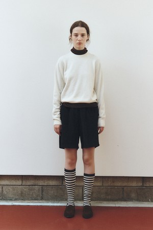 SOFT WOOL ROUND-NECK KNIT TOP_CREAM