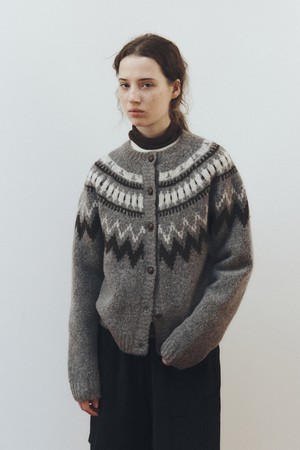 NORDIC CHUNKY CARDIGAN_GREY