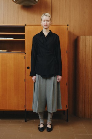 SHEER WRAP SHIRT_BLACK