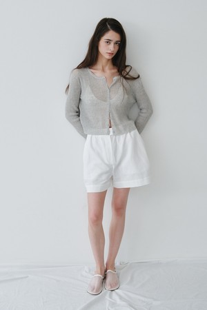 LINEN VOLUME SHORTS_OFF WHITE