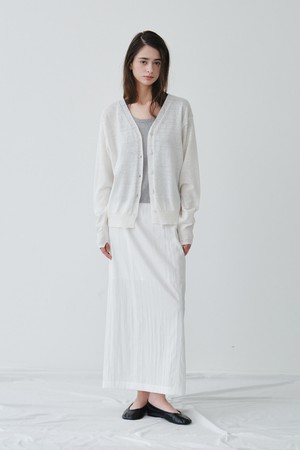 MAXI BACK SLIT SKIRT_OFF WHITE