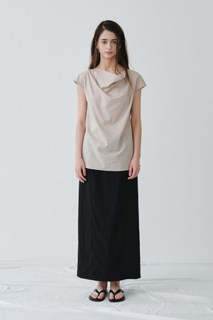 MAXI BACK SLIT SKIRT_BLACK