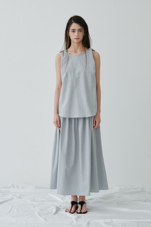 SMOCK BANDING GATHER SKIRT_LIGHT BLUE