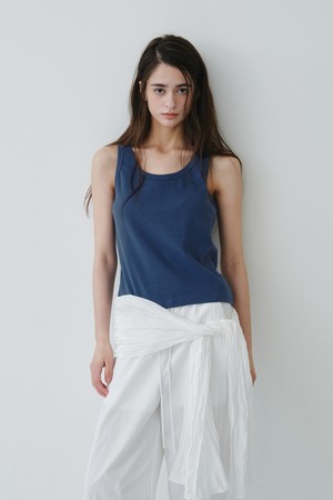 COTTON SLEEVELESS TOP_BLUE