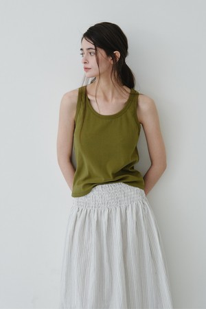COTTON SLEEVELESS TOP_OLIVE