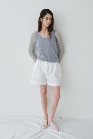 COTTON SLEEVELESS TOP_LIGHT BLUE