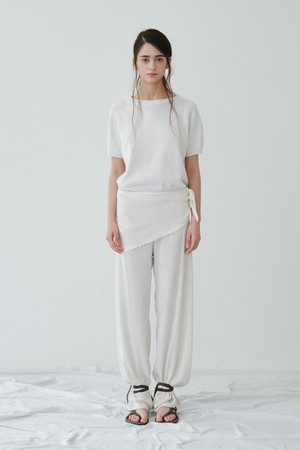 COTTON HALF ROUND KNIT TOP_OFF WHITE