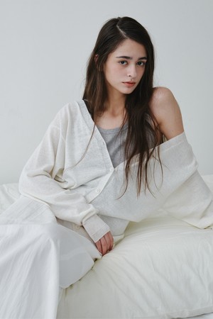 LINEN 2-WAY CARDIGAN_OFF WHITE