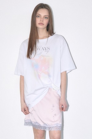 [26MID] BLURRY FLOWER T-SHIRT (WHITE)