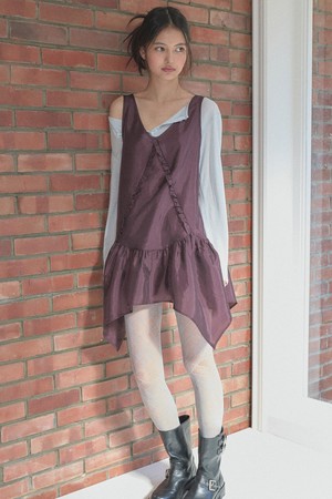 [26MID] SHEER LAYERED ONE-PIECE (PURPLE)