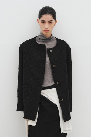 OVERSIZED TWEED JACKET_BLACK