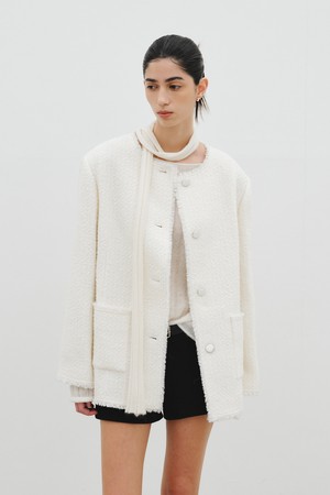 OVERSIZED TWEED JACKET_IVORY