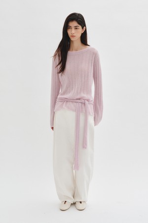 HAIRY STRAP KNIT_LIGHT PINK