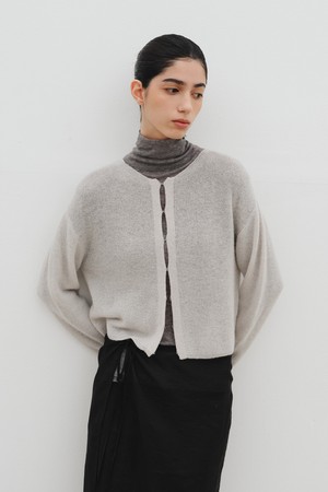 HAIRY HOOK CARDIGAN_LIGHT GREY