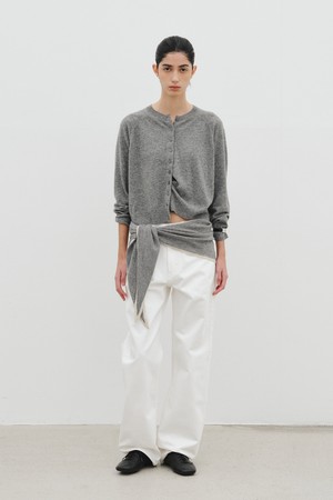 WOOL CASHMERE LINE MUFFLER_GREY