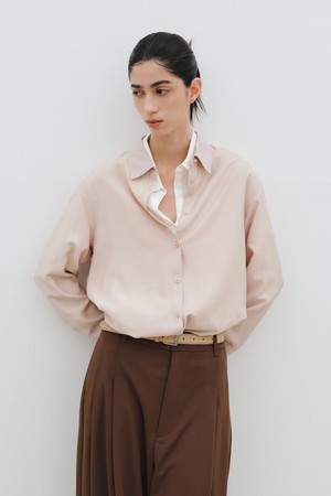SHEER ESSENTIAL SHIRT_SKIN BEIGE