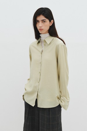 SHEER ESSENTIAL SHIRT_OLIVE