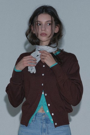 [26FW] BASIC LOGO CARDIGAN (BROWN)