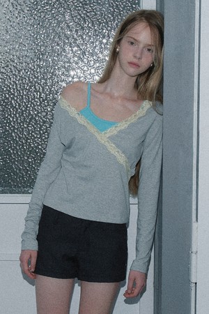 [26FW] V-NECK WRAP T-SHIRT (MELANGE)