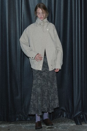 [26FW] PANEL FLARE LONG SKIRT (CHARCOAL)