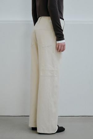 BRUSHED COTTON RELAXED PANTS_IVORY