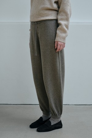 CASHMERE BLEND JOGGER PANTS_KHAKI BROWN