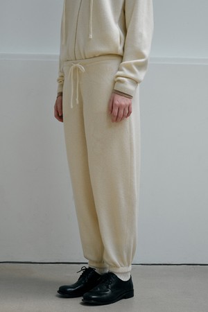 CASHMERE BLEND JOGGER PANTS_OFF WHITE