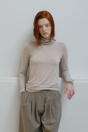 TWO-TONE LAYERED JERSEY TOP_OATMEAL